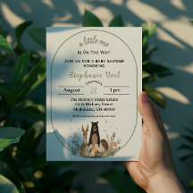 Minimalist Woodland Theme Baby Shower Invitation