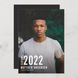 Minimalist Year Photo Graduation Party Invitation