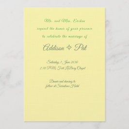 Minimalist Yellow & Sage Green Wedding Invitation Einladung