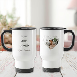 Minimalist You Are Loved Valentine Travel Mug Reisebecher