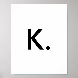 Minimalist Your Initial Alphabet Geo Font Print Poster