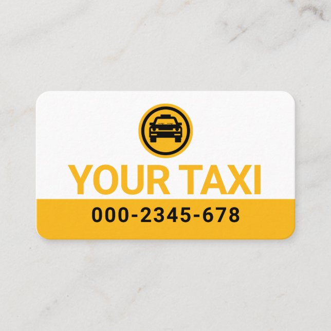 Minimalist Your Yellow Taxi Cab Visitenkarte (Vorderseite)