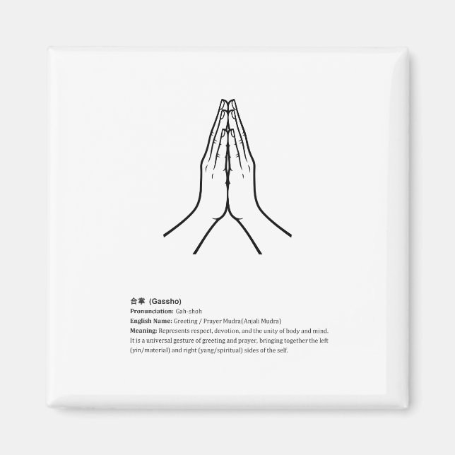 Minimalist Zen Buddhist Mudras magnet (Vorne)