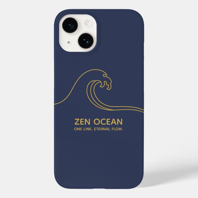 Minimalist Zen Wave | Abstract Ocean Line Case-Mate iPhone 14 Hülle (Rückseite)