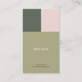 minimalista elegante moderna geometrica verde rosa visitenkarte
