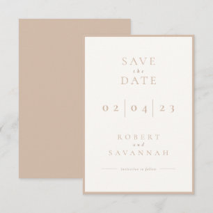 Minimaliste beige Enregistrer la carte Date