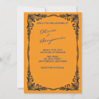 Minimaliste Faire-part de mariage jaune moutarde