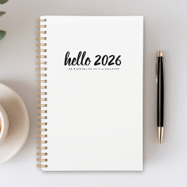 Minimaliste Hello 2026 Blanc