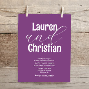 Minimaliste Invitation de mariage avec écriture Da