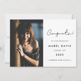 Minimaliste manuscrit Félicitations carte photo