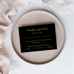 Minimaliste moderne   Carte Black Gold Response Ca