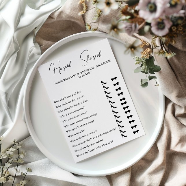 Minimaliste moderne Il dit qu'elle a dit carte de  (Créateur téléchargé)