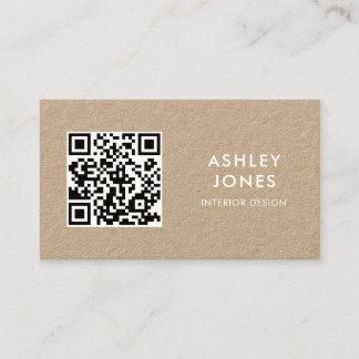 Minimaliste moderne QR Code Kraft Carte de visite