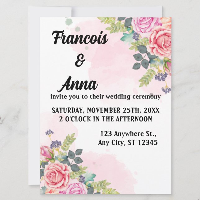 Minimaliste Moderne Simple Mariage Invitations (Devant)