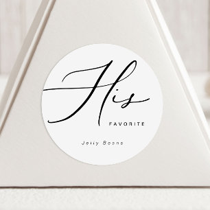 Minimaliste moderne Son Sticker Favori Favor Rond