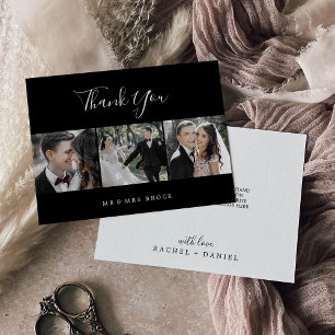 Minimaliste   Noir 3 Carte de remerciements Modèle