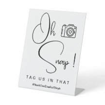 Minimaliste Oh Snap ! Panneau mariage Hashtag