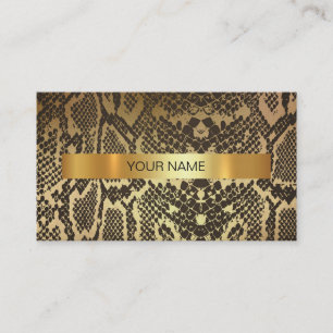 Minimaliste Shiny Gold Python Vip Carte de visite