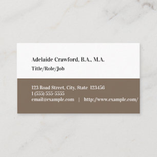 Minimaliste, simple Carte de visite