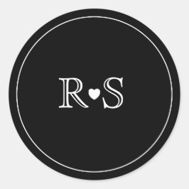 Minimaliste | Sticker | Initiales | Noir