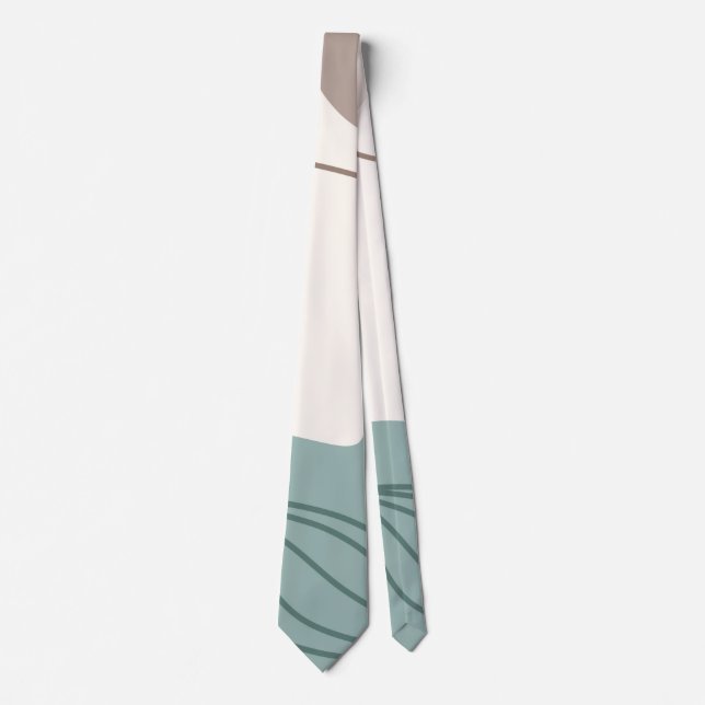 Minimaliste Tan Aqua et Cravate blanc (Devant)