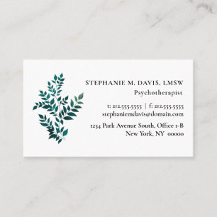 Minimaliste thérapeute Plante Carte de visite