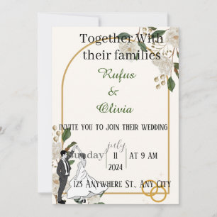 Minimaliste Tout en un Faire-part de mariage