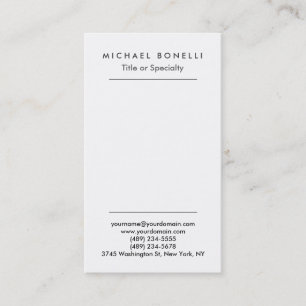 Minimaliste vertical Carte de visite simple simple
