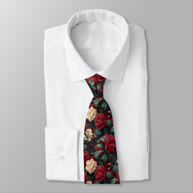 Minimalistic Best Man Gardenias Floral Krawatte (Gebunden)