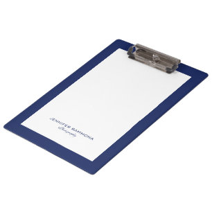 Minimalistic blue and white simple border klemmbrett