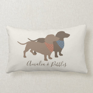 Minimalistic Dackel-Silhouette- und -Hundnamen Lendenkissen
