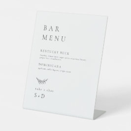 Minimalistic Elegant Bar Menu Wedding Sign Sockelschild