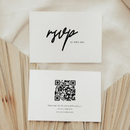 Minimalistic Modern Black & White Graduation Party RSVP Karte