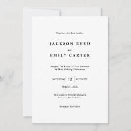 Minimalistic Modern Wedding Invitation Card Einladung