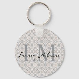 Minimalistic Monogram Script Name Spanish Tile  Schlüsselanhänger