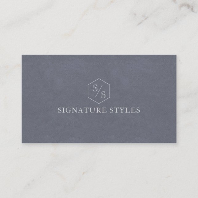 Minimalistic Monogram | Slate Blue Visitenkarte (Vorderseite)