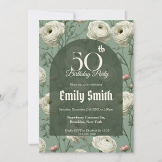 Minimalistic Ranunculus Themed Daughter’S Birthday Einladung