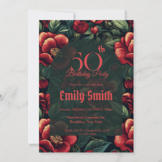 Minimalistic Rose Charm Teen Birthday Einladung