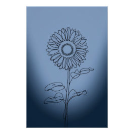minimalistic sunflower poster