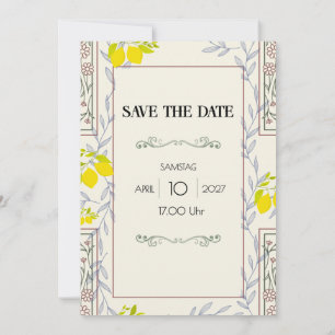 Minimalistic Vintage Botanical Save the Date