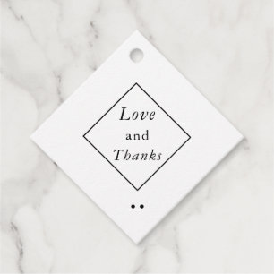Minimalistisch-1 B&W-Liebe und Danke Geschenkanhänger
