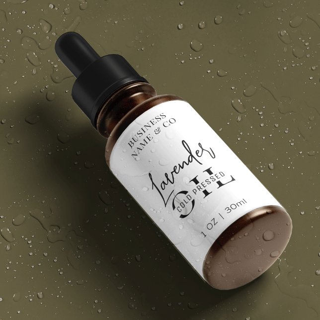 Minimalistisch 1 OZ Hautpflege Flasche Wasserdicht Etiketten (Modern skincare product sticker in black and white. Waterproof and durable, great for cosmetics)