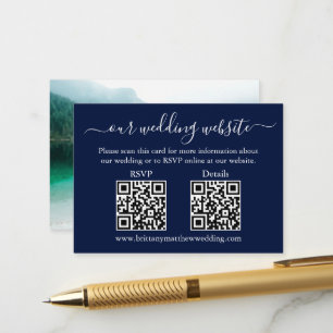 Minimalistisch 2 QR Hochzeit RSVP Details Foto Bla Begleitkarte
