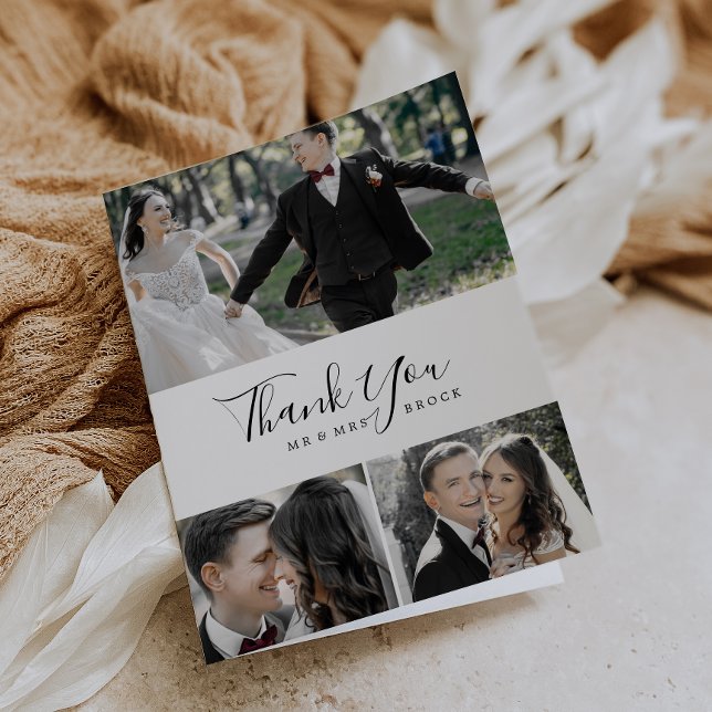 Minimalistisch 3 FotoCollage Dankeschön Karte (Von Creator hochgeladen)