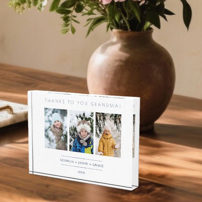 Minimalistisch 3 Fotos Collage Keepake für die Fam (Family Collage 3-Photo.)