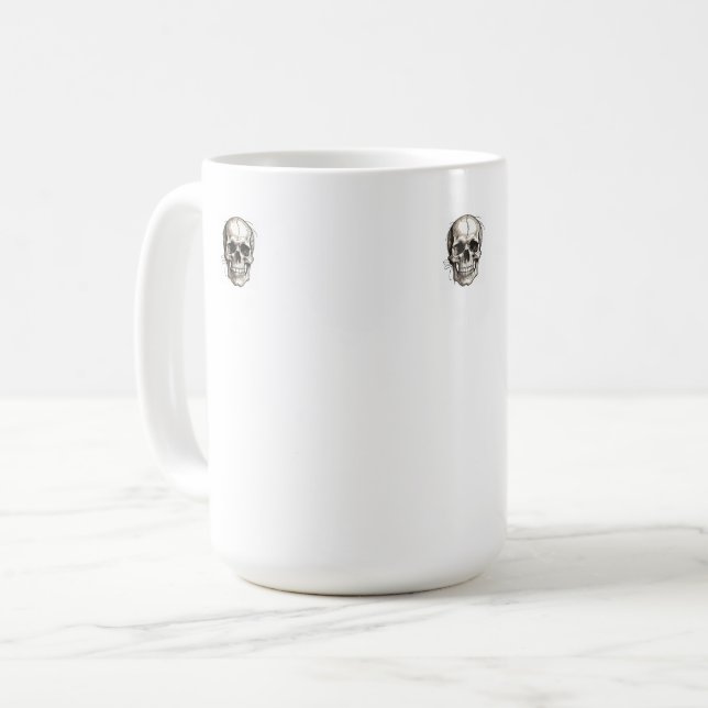Minimalistisch 3 Tasse Skull Memento Mori (Vorderseite Links)