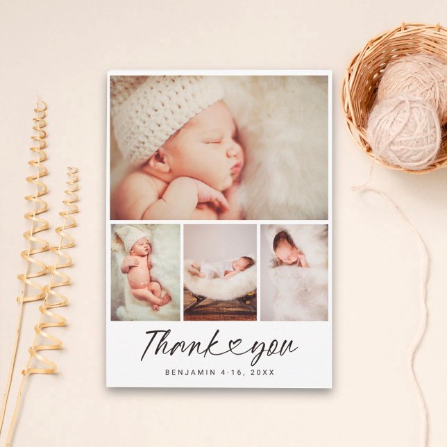 Minimalistisch 4 Foto Collage Baby Dusche Vielen D Postkarte (Von Creator hochgeladen)