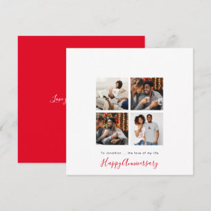 Minimalistisch 4 Foto Collage Personalisieren Jahr Karte
