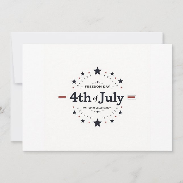 Minimalistisch 4. Juli Einladung - Retro Typograpi (Vorderseite)