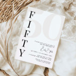 Minimalistisch 50. Geburtstagsparty Einladung<br><div class="desc">Diese minimalistische Typografie 50. Geburtstagsfeier lädt zu einer modernen Geburtstagsparty ein. Das schlichte Design besticht durch klassisch minimalistische Schwarz-Weiß-Typografie mit modernem Ambiente. Anpassbar in jeder Farbe. Behalt das Design minimal und elegant, wie es ist, oder personalisiere es durch Hinzufügen von eigenen Grafiken und Kunstwerken. Für eine erweiterte Anpassung dieses Designs,...</div>